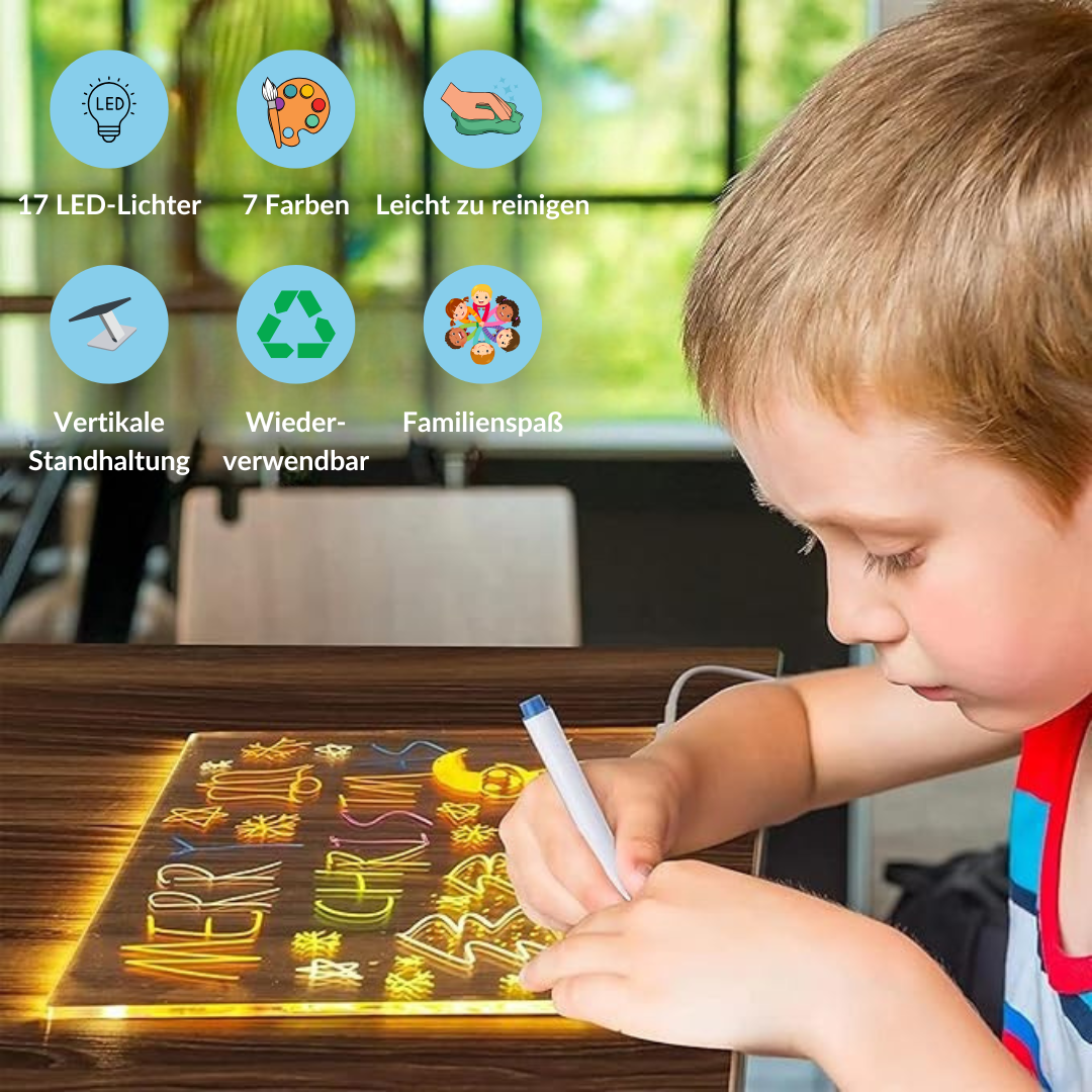 LED Drawing Board (including 7 light pens and 25 drawing stencils)