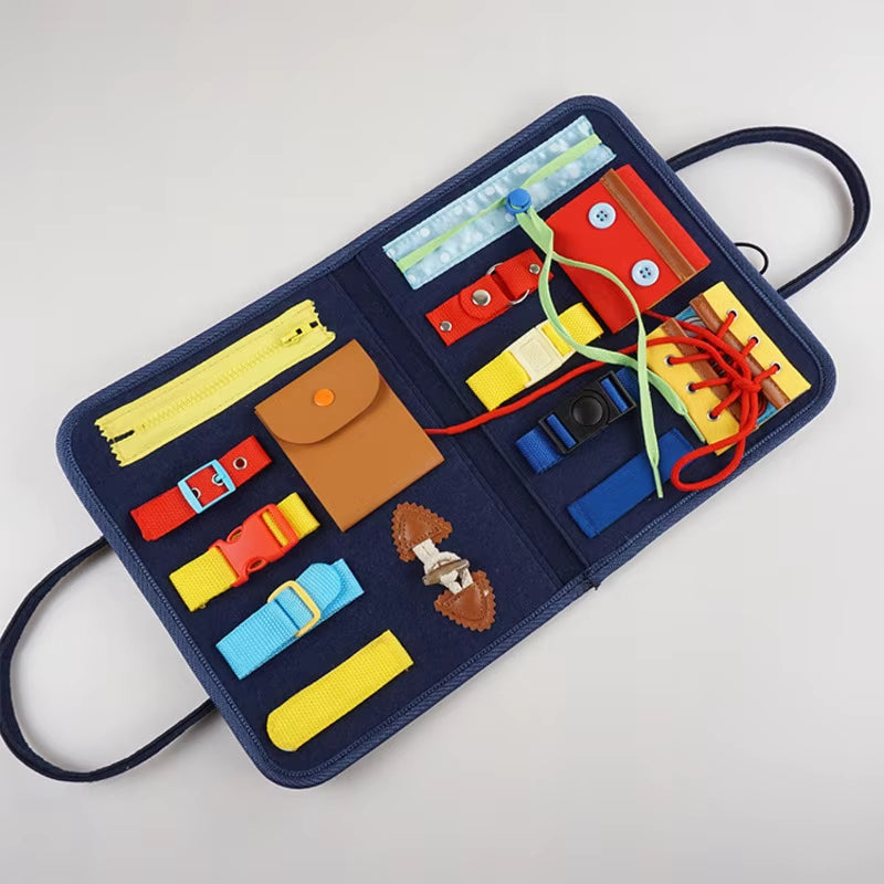 Montessori Busy Board – Learning Toy with Buckles